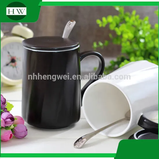 wholesale creative black white Starbucks umbrella water tea milk coffee cup mug with handle and lid and spoon