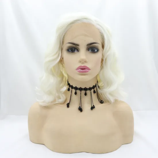 Vigorous Wholesale curly lace wig frontal black women african glueless cosplay high temperature short wigs wave synthetic wig