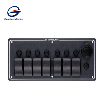 12V/24V Waterproof 8 Gang Marine Rocker Switch Panel with Fuses