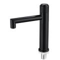 Modern matte black button single cold basin faucet