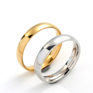 Cross-border Jewelry 4mm Inner and Outer Spherical Arc Smooth Titanium Steel Couple Ring