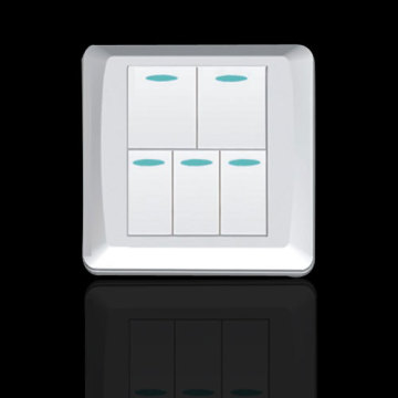 PF118 Screwless Five Gang Big Switch