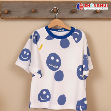 Blue Smile Dots Kids Cotton T-Shirt