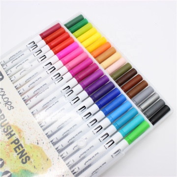 36 Dual Brush Marker Pens: Fine Tip and Brush Highlighter Set