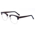 Metal Half Frame Wooden Optical Frame