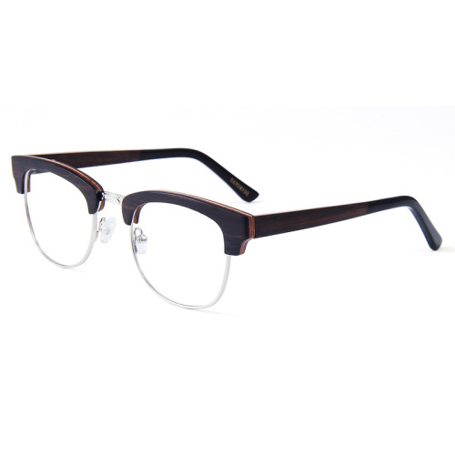 Metal Half Frame Wooden Optical Frame