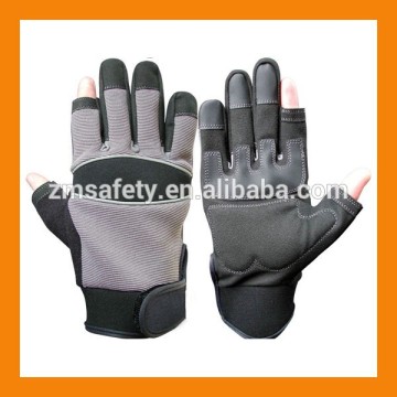 Fingerless Motor Mechanics Reinforced Palm Work Gloves