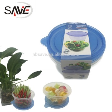 3PK High Capacity disposable plastic container,take away food or fruit microwave disposable plastic container