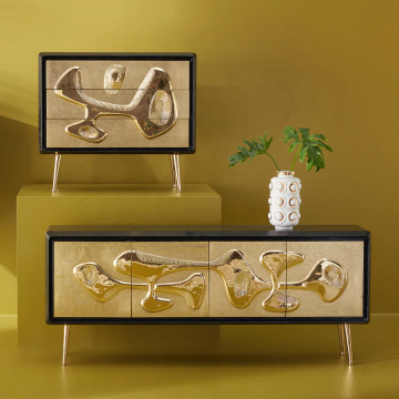 Jonathan Adler Çağdaş Pirinç Çekmeceli Göğüs - Oturma Odası ve Yatak Odası İçin GÜNCELLİK
