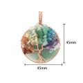 Tree of Life Wire Wrapped Natural Gemstone Healing Crystal Round Pendant Necklace