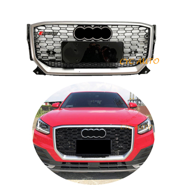 RSQ2 Front Bumper Grille Racing Grill Silver Style per Audi Q2/SQ2 2018-2020