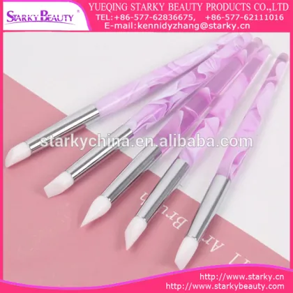 nail dotter nail brush/silicone brush/silicone head nail brush