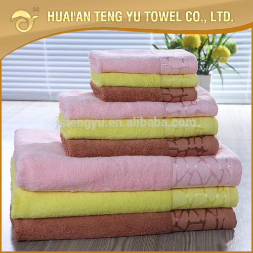 Luxury border design soft cotton bath towel