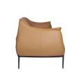 Archibald Brown Leather Dräi-Seater Sofa