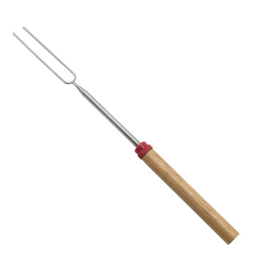 Stainless Steel Marshmallow Roasting Sticks with Wooden Handles
