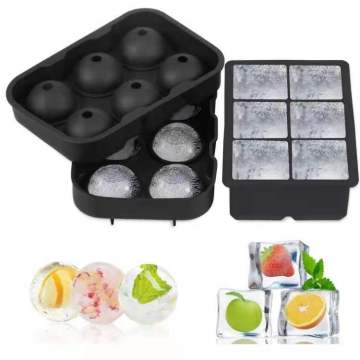 Fabricante de helados de silicona de venta caliente, 6 cavidades bandeja de silicona de hielo whisky