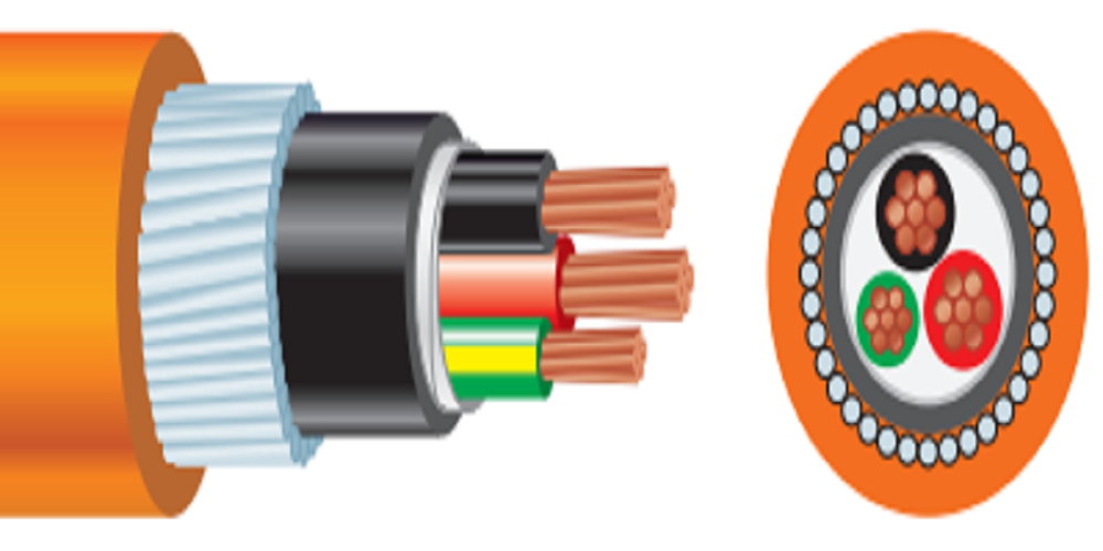 SWA Circular Cables XLPE 600 / 1000V 2C + E 6mm