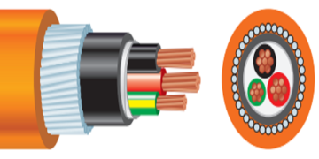 SWA Rundkabel XLPE 600/1000V 2C + E 6mm