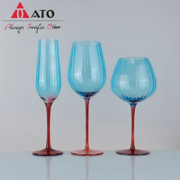 Wine Glass Cup With Vertical Stripes Glass Goblet