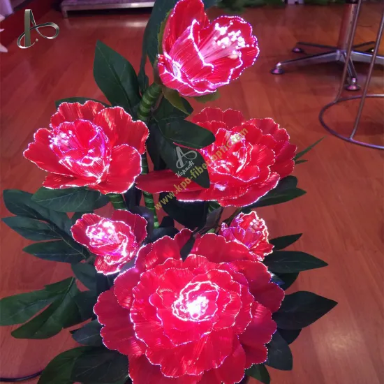 China Factory Artificial Colorful LED Fiber Optic Silk Flower Fabric