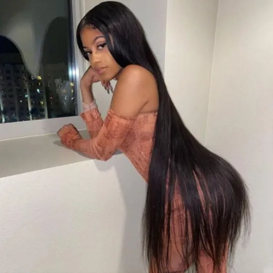 13x4 HD Lace Frontal Straight Human Hair Wig 200% Density Brazilian Full Transparent 5x5 Lace Closure Wig Vendor Factory Price