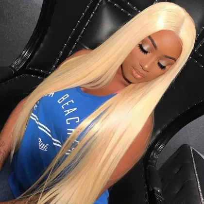 Msbeauty Wigs for Black Women Cuticle Aligned 4*4 Lace Closure Wigs Blonde 613 Lace Closure Front Human Hair Wigs