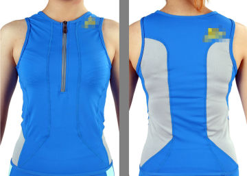 Blue Xs Slim Fit Womens Bike Jersey / Cycling Jersey No Sleeve For Promotional