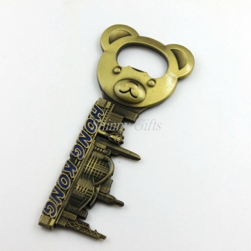 Metal Cartoon Bear Fridge Magnet With Bottle Opener Function Promo Gifts