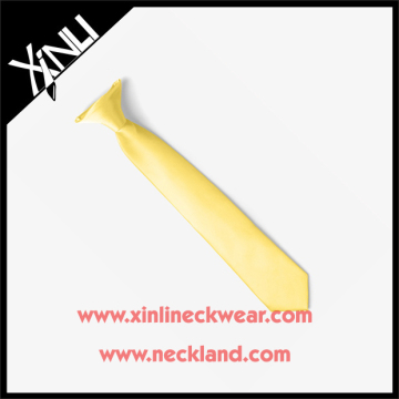 Never-out Solid Color Polyester Boy Tie Clip for Necktie