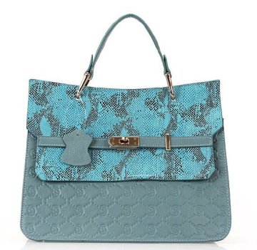 2012 newest navy printed genuine leather handbag G7020