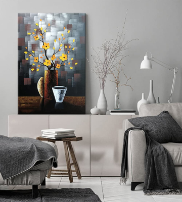 100% Hand-painted oil painting living room decoration abstract floral painting