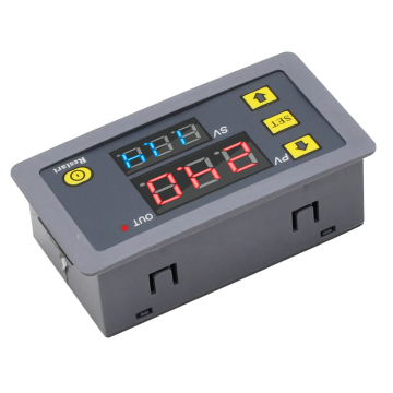 DC 12V/24V & AC 110V/220V Digital Time Delay Relay Module with Red & Blue Dual LED Display for Car Use
