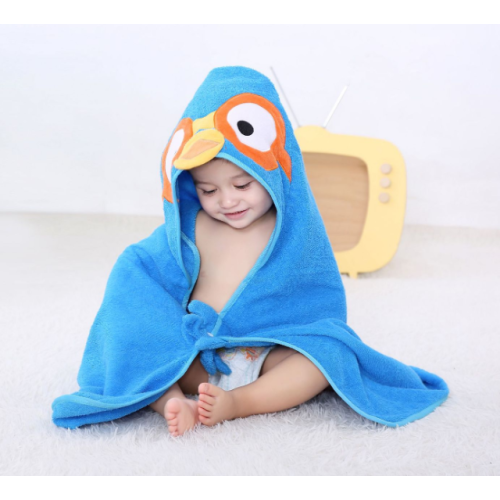 Poncho de toalla infantil de algodón orgánico suave