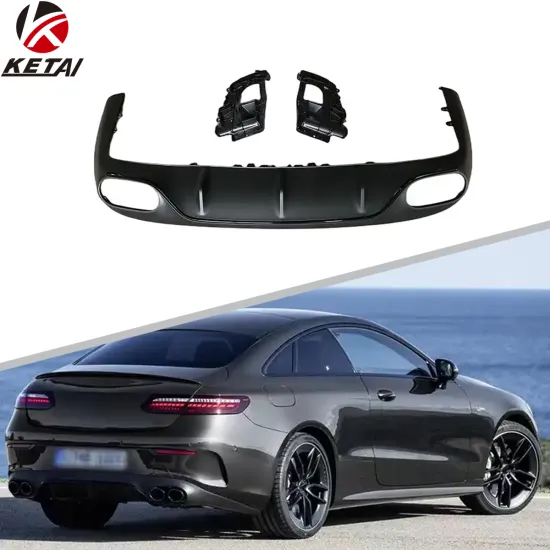 E53 Style Car Bumper Rear Diffuser with Silver or Black Tips for BENZ C238 AMG Coupe 2017+
