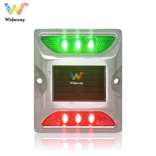 dual color flashing aluminum led solar road stud