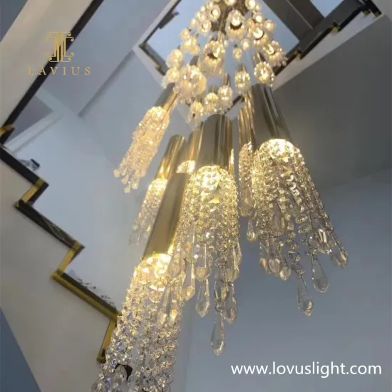 Golden creative custom large villa custom chandelier hotel corridor hall custom chandelier
