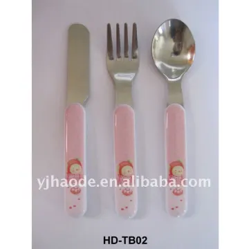 3 pcs flatware set with plastic handle