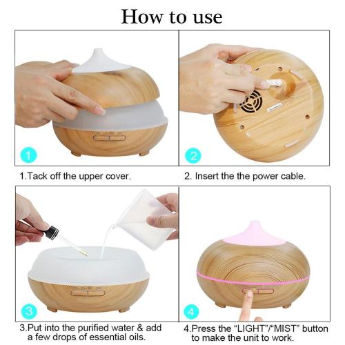 400ml Wood Grain Aromatherapy Diffuser Ultrasonic cool mist