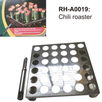 Grille à rôtir Jalapeno en acier inoxydable avec carottier