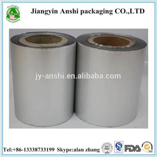 Recyclable metallized film type and laminated material plastic film roll