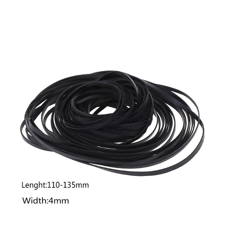 50PCS Universal Assorted Common Flat Rubber Belt Mix Cassette Tape Machine Belt for Recorders Walkman CD DVD Drives 4mm Width
