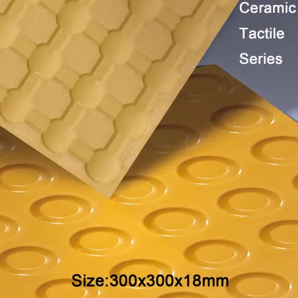 yellow glazed ceramic floor tactile tile pedestrian paving tiles