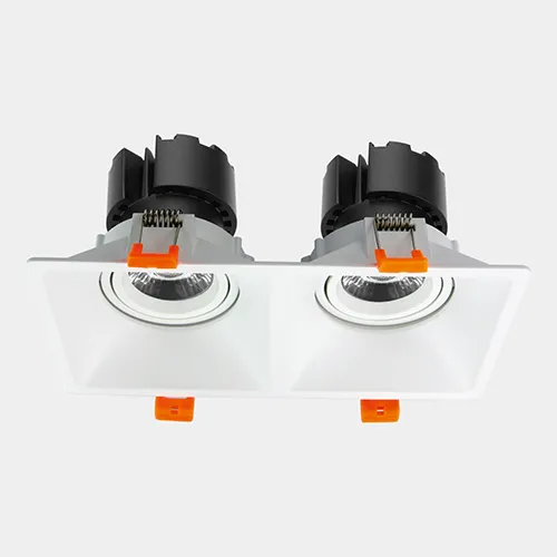 Two square LED downlight modules