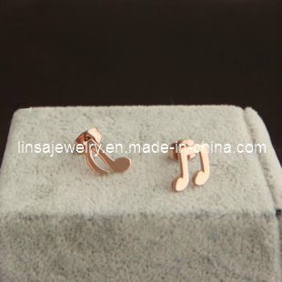 Fashion Note Design Stainless Steel Earring Jewelry for Women (SE112)
