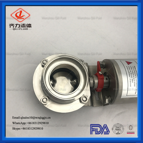 Sanitary SS304  Intelligent Head Pneumatic Butterfly Valve