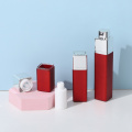 Square Vacuum Cosmetic Bottle Red Cylindrical Lotion Bottle