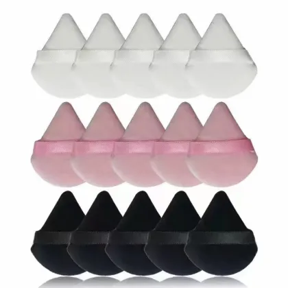 Black Velvet Loose Powder Puffs - Wholesale Triangle Powder Puff Makeup Sponge