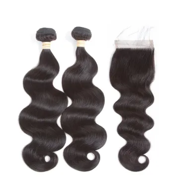 Wholesale 10A mink brazilian virgin human hair bundles with lace frontal closure,double drawn raw cuticle aligned hair