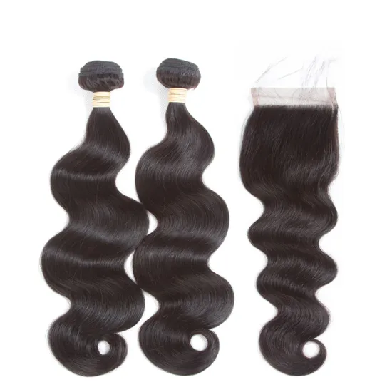 Wholesale 10A mink brazilian virgin human hair bundles with lace frontal closure,double drawn raw cuticle aligned hair