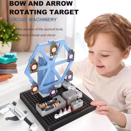 Educational Kids Toy Diy Plastic Bow And Arrow Targets Building Electronic Circuits Experiment Stem Construction Toys